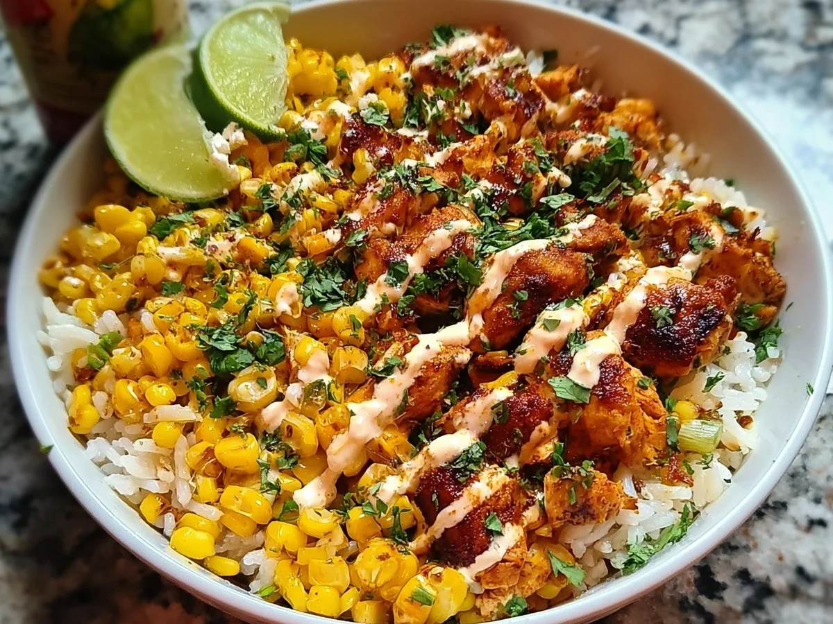 Street Corn Chicken Rice Bowl: High Protein Meal Prep - Featured Image