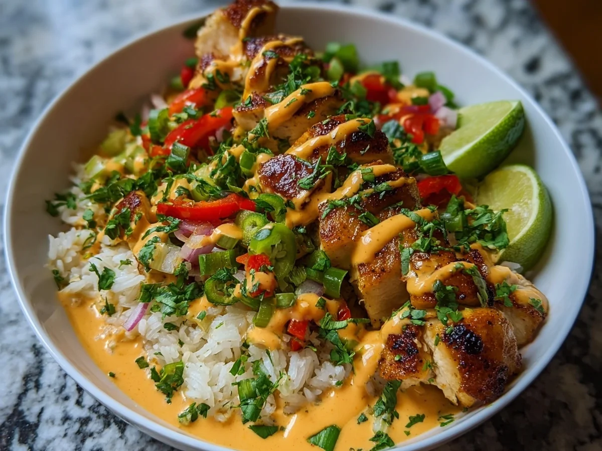 Sweet Chili Chicken Bowl with Coconut Lime Drizzle - Featured Image