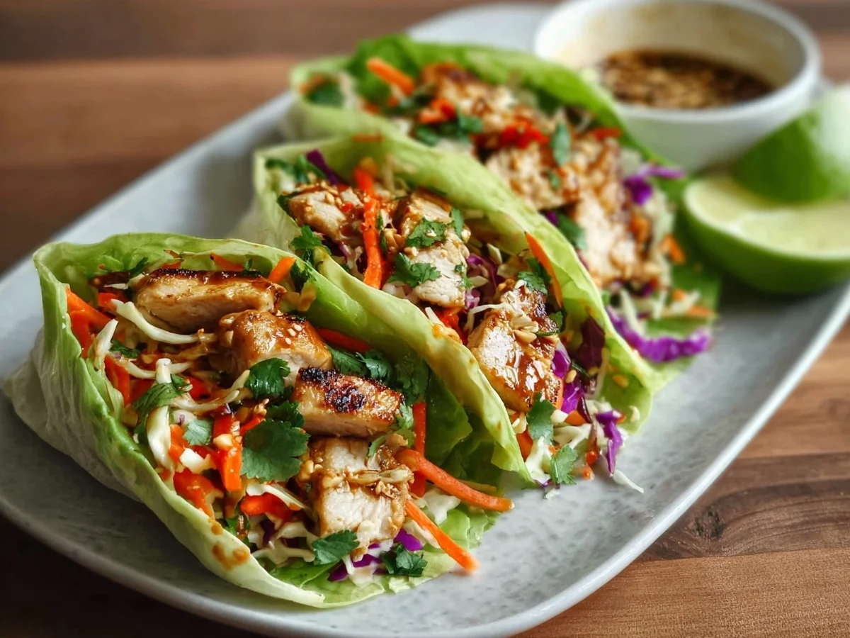 Thai Chicken Wraps with Crunchy Asian Slaw - Featured Image