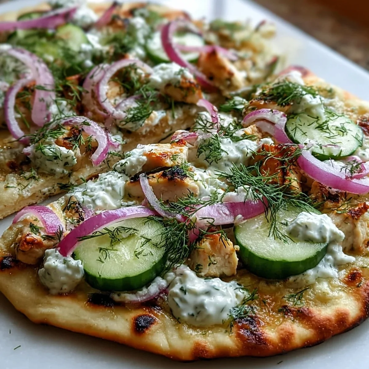Tzatziki Chicken Naan Pizza: Healthy, Quick Dinner