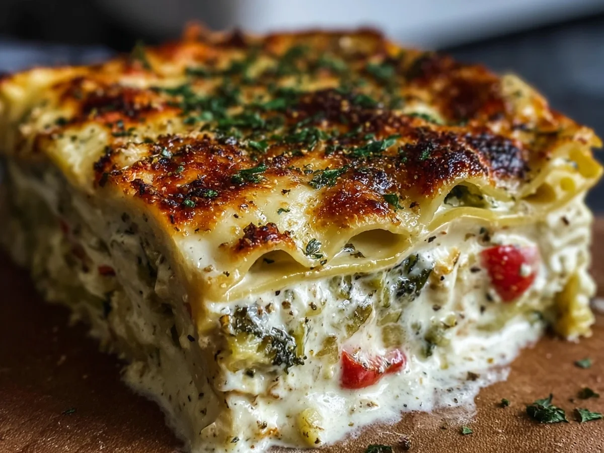 Vegetable Lasagna with Creamy White Sauce Recipe - Featured Image